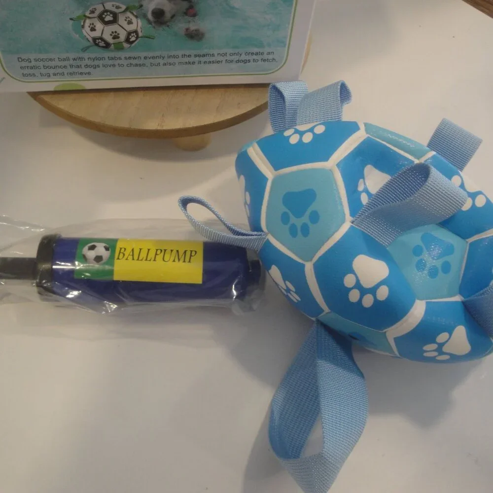 Soccer Ball for the Dog/Pup in the family with its own air pump to inflate--NIB
